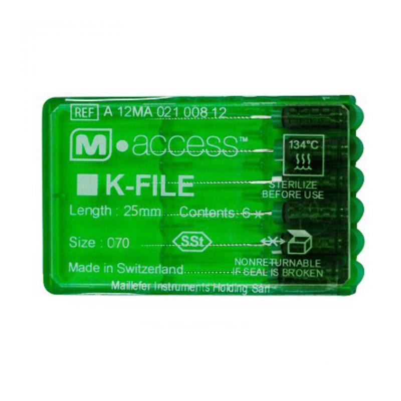 К-файлы / K-Files M-ACCESS 070/25мм 6шт Maillefer A12MA02507012 купить