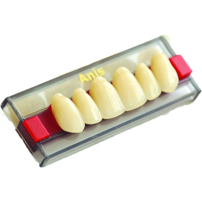 Зубы акриловые, трехслойные, цвет А3,5, размер 12, 6 шт фронтальные верхние Анис купить